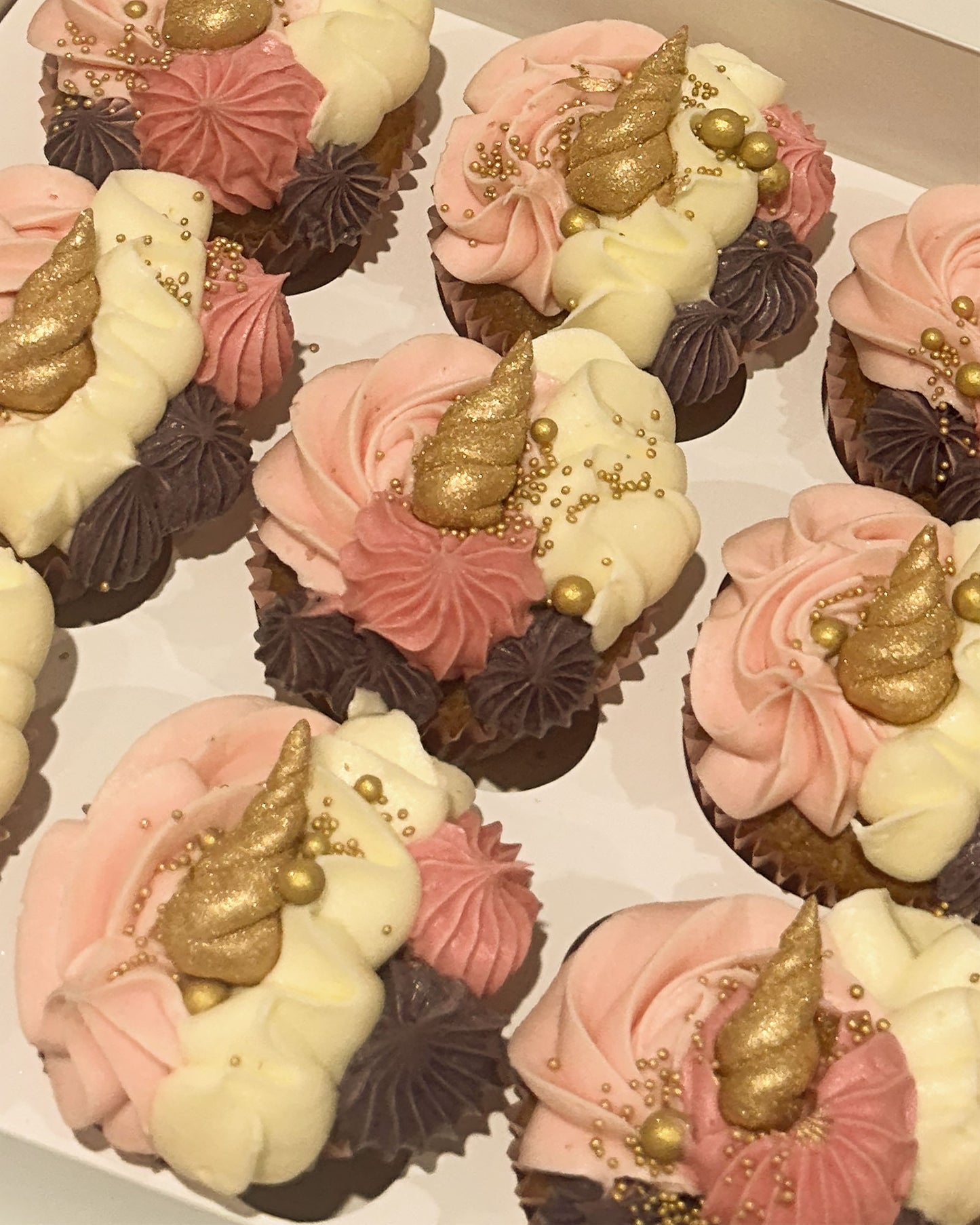 Pink Buttercream Unicorn Cupcakes