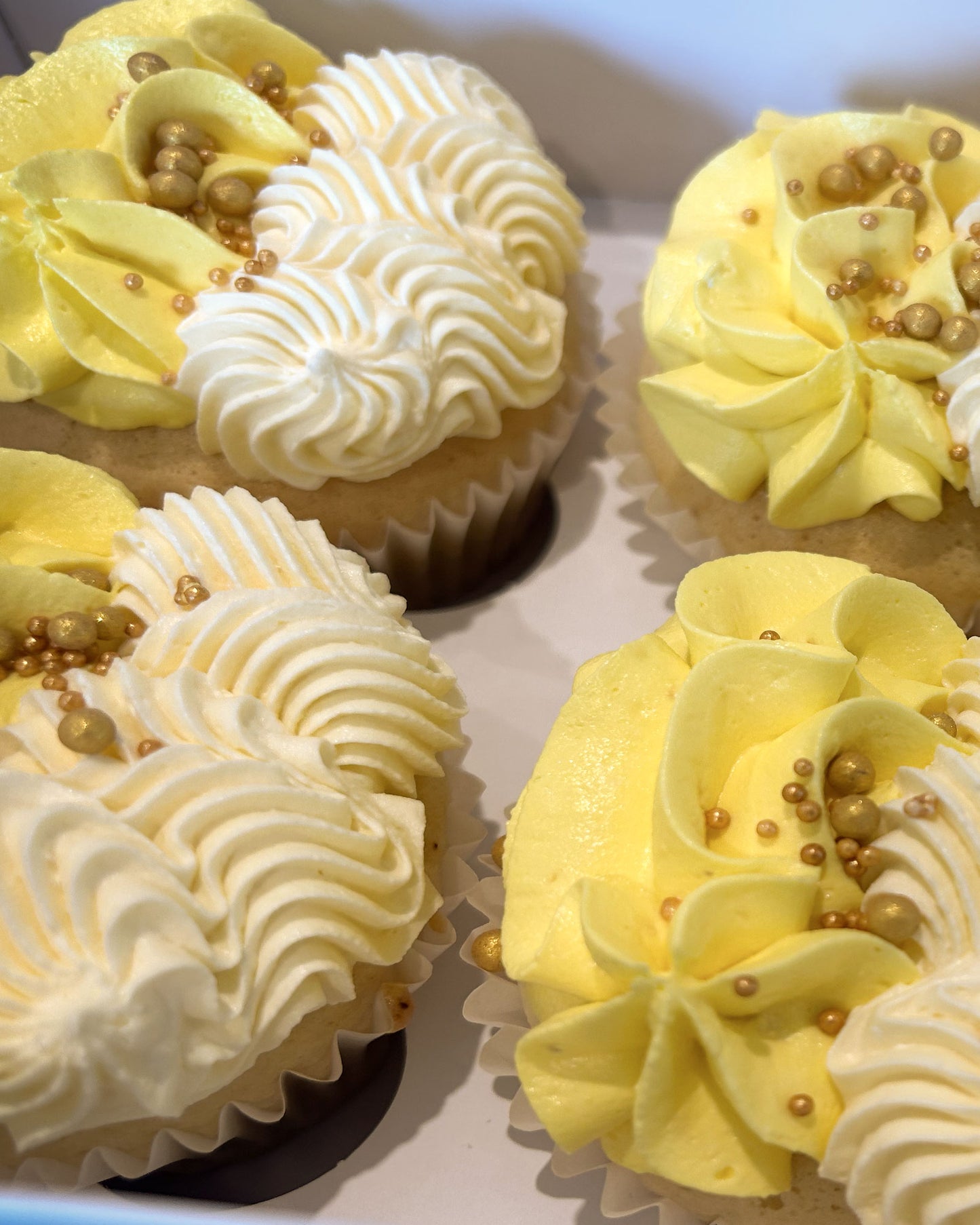 Yellow Cream Celebration Cupcakes