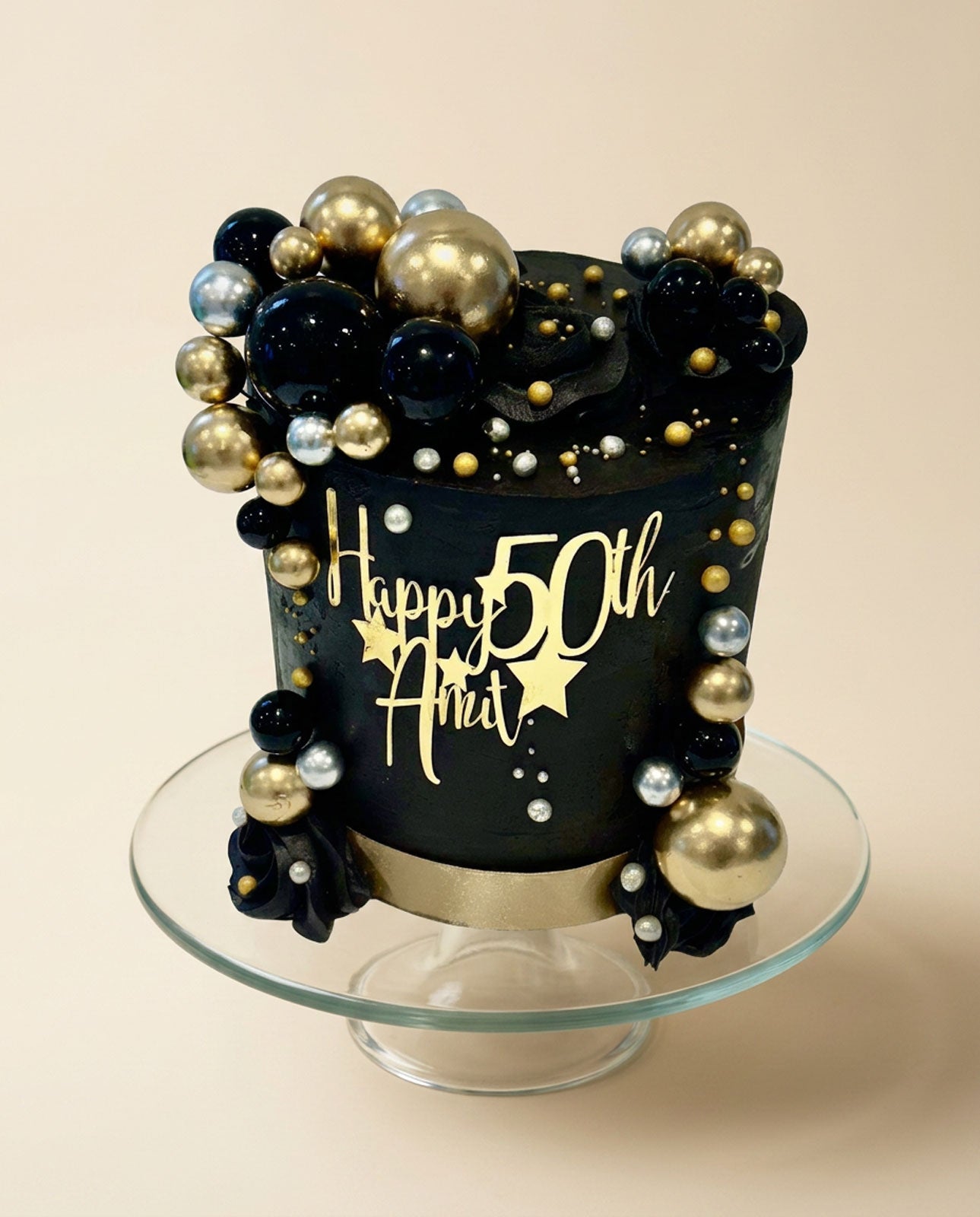 Black & Gold Buttercream Cake
