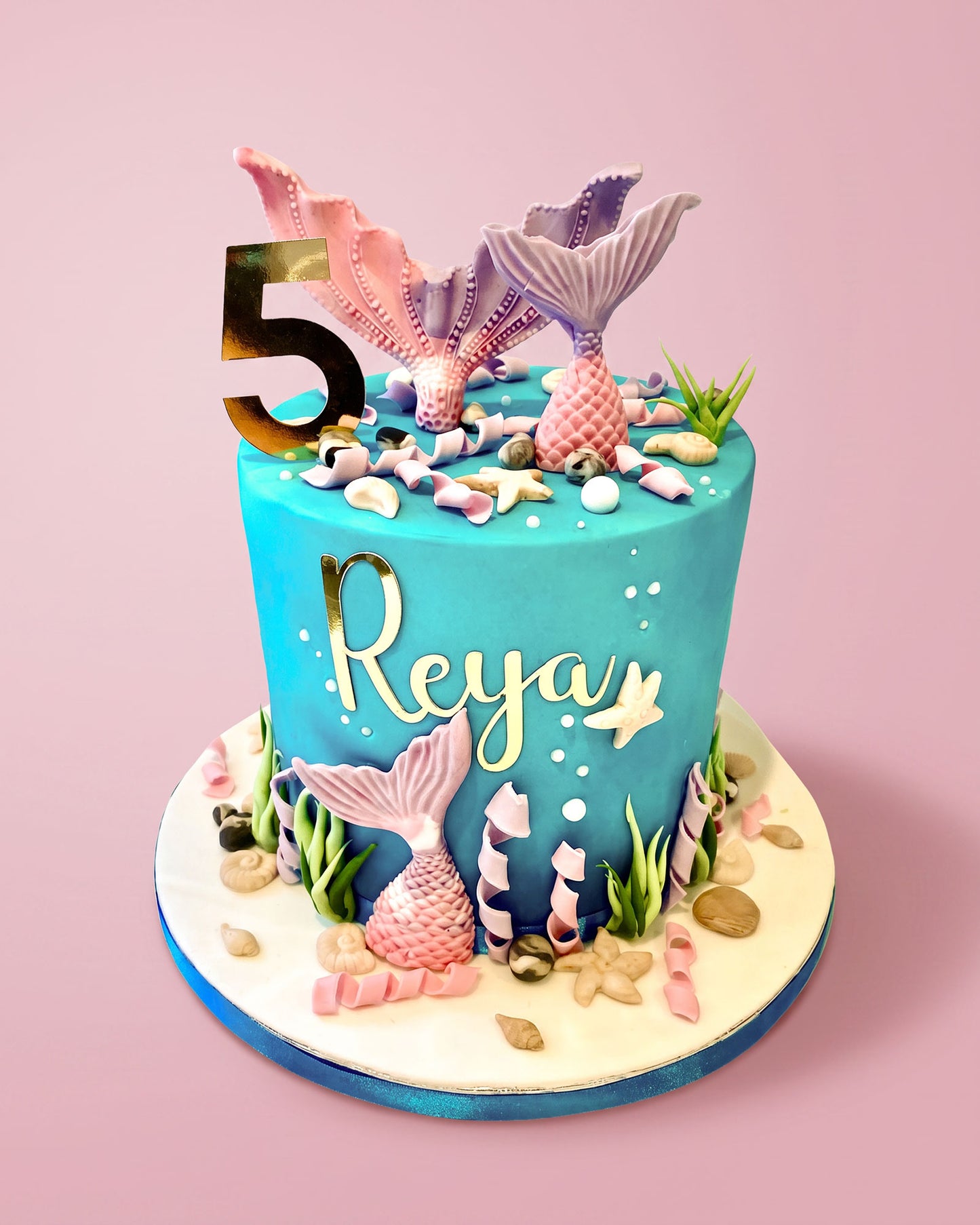 Blue & Purple Mermaid Birthday Cake