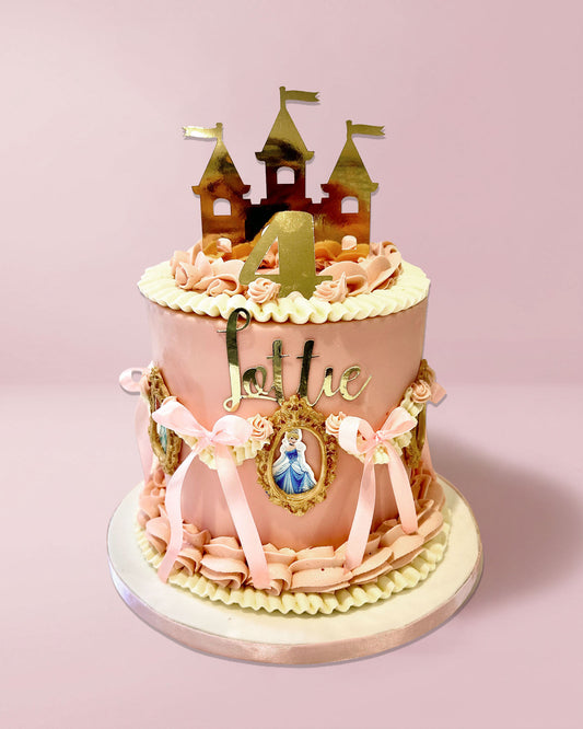 Pink Princess Castle Cake