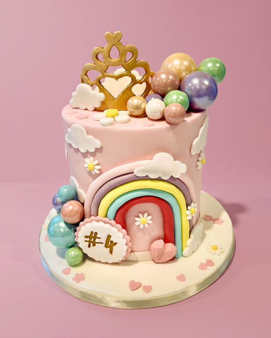 Rainbow Fairy Tale Castle Cake