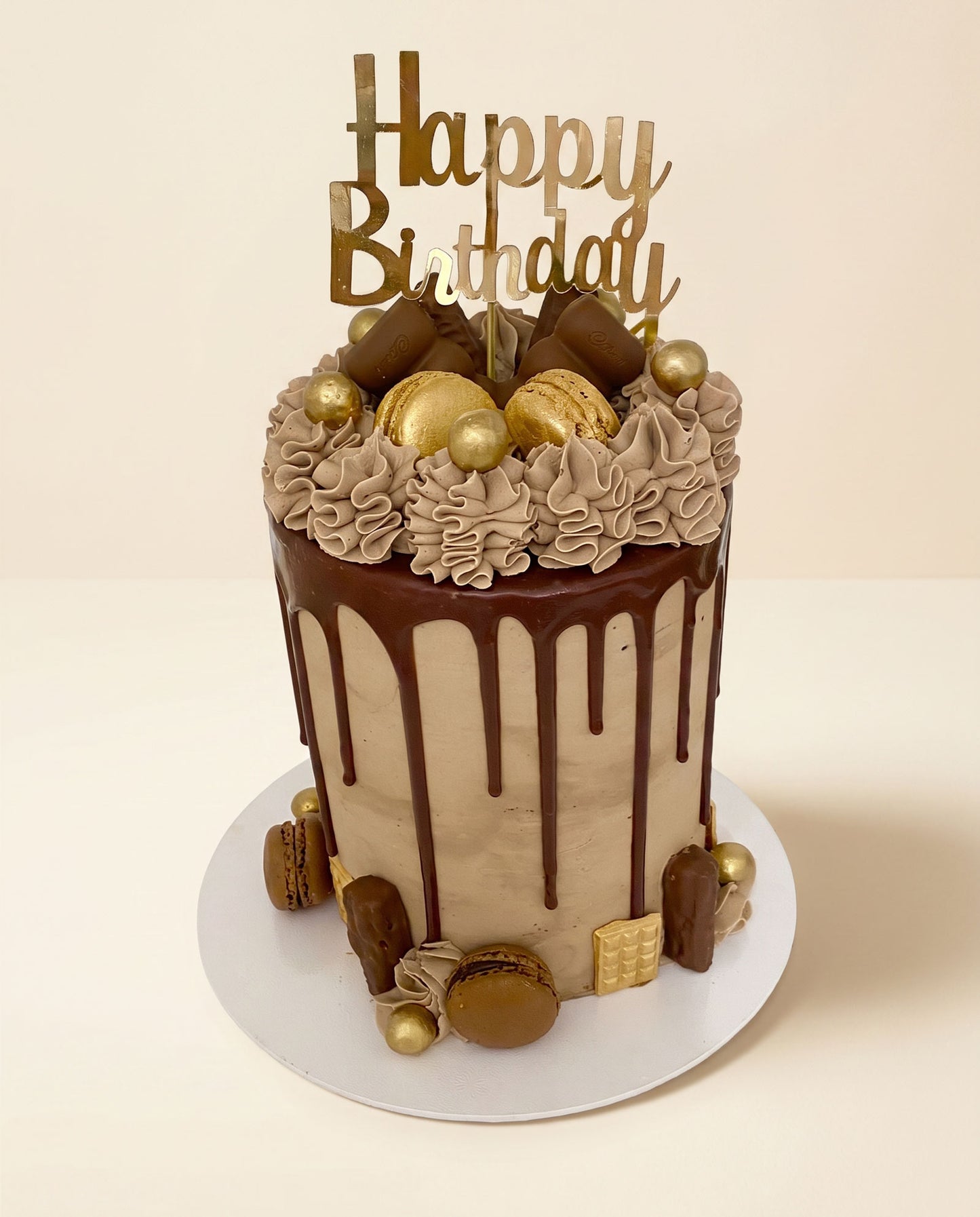 Double chocolate bar drip cake with rich chocolate sponge and deep chocolate drip, handmade by Daisy Mud Pie in Brentwood, Essex